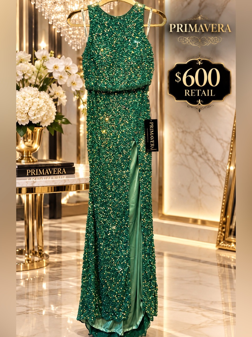 Primavera Courture Gown Sequin Evening Gown